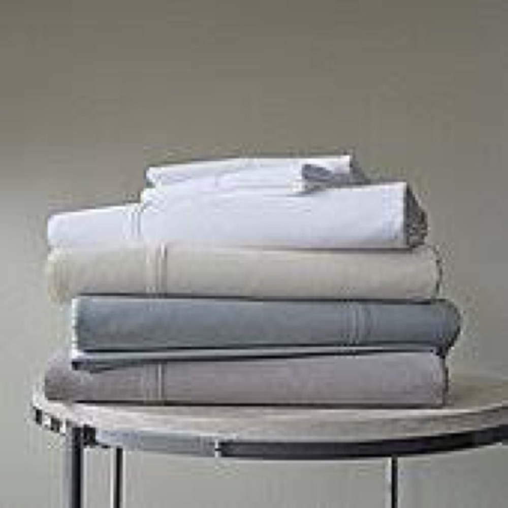 Liz Claiborne 600TC Cotton Wrinkle Free Sheet Set-Gray-Queen size